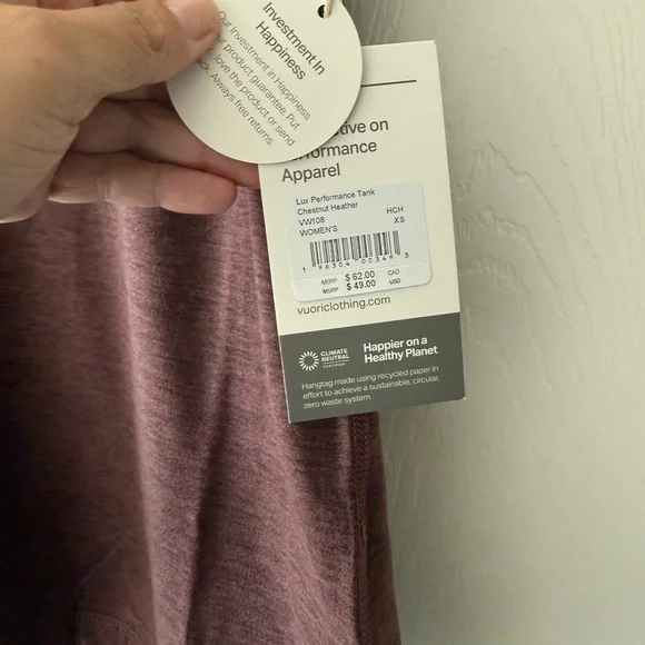 Vuori Women’s Lux Performance Tank - Chestnut Heather - Picture 3 of 4